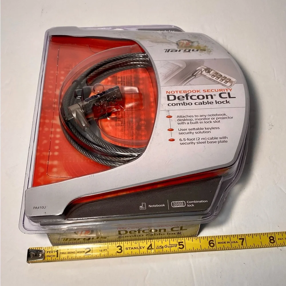 Targus Defcon CL Laptop Combination Cable Lock - 6.5 ft. Cable BRAND NEW SEALED